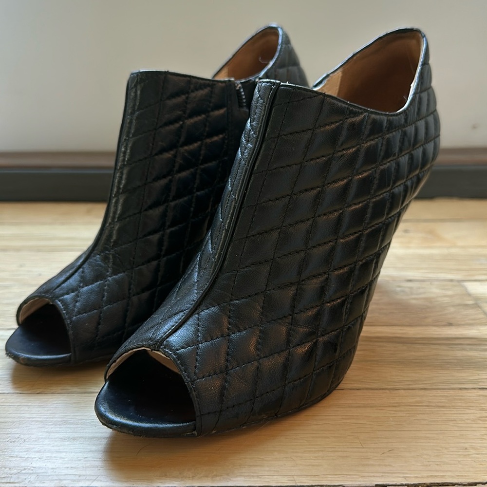 Cole Haan peep toe quilted bootie